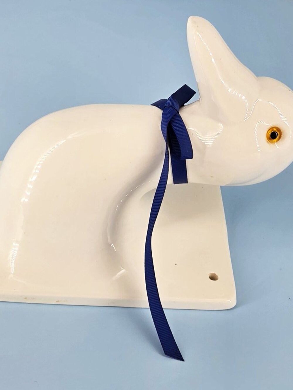 1980s Large White Ceramic Duck/Goose Head Wall Tea Towel Holder Farmhouse Decor - Picture 8 of 10